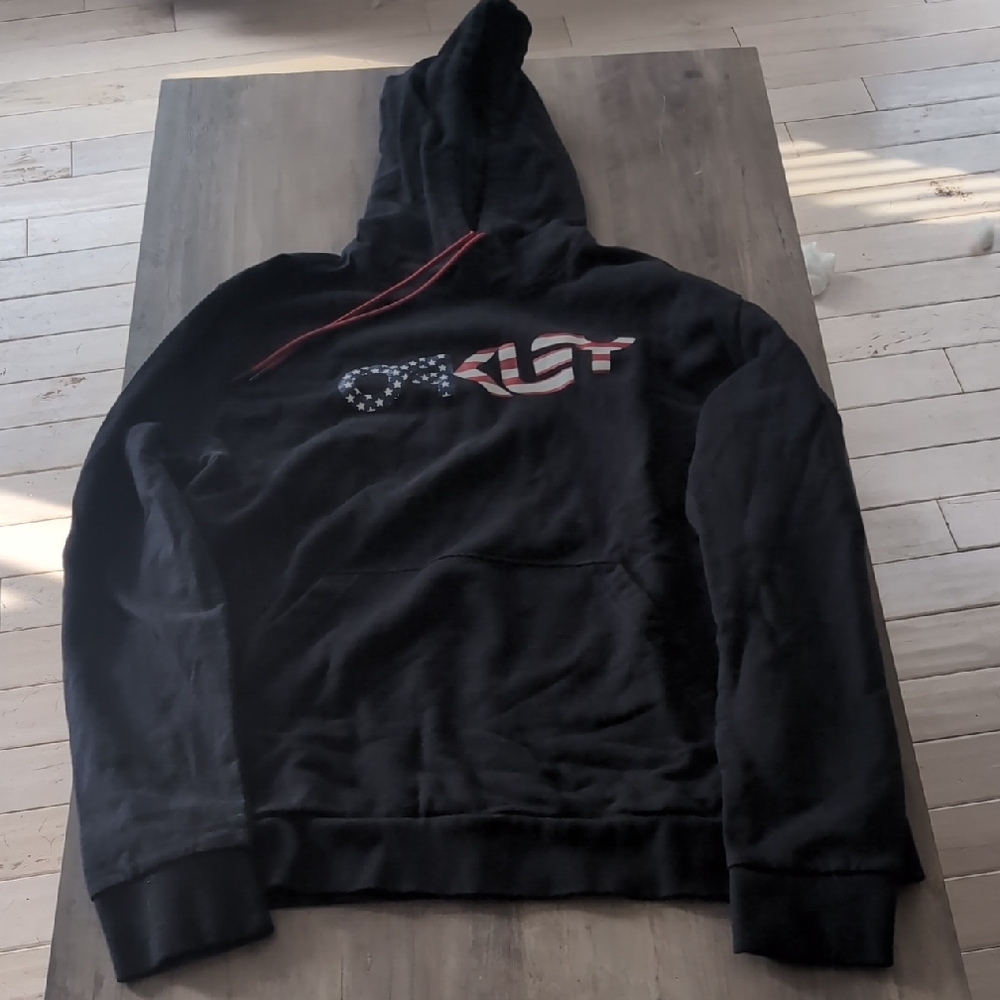 Oakley Black Hoodie with Red Accents